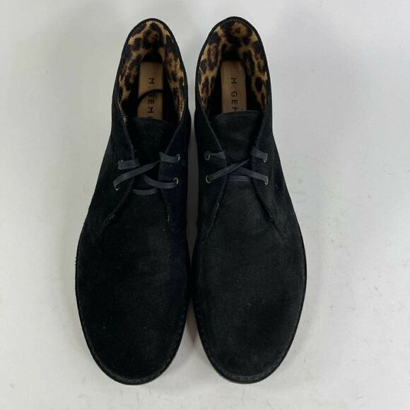 Saint Laurent Men\'s Black Suede Cheetah Pony Hair US 13 Lace-Up Chukka Boots main image 8